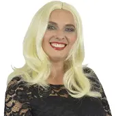 Comedia Carnaval verkleed pruik - Lady Yvette - platina blond - lang stijl haar - dames