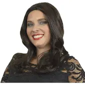 Comedia Carnaval verkleed pruik - Lady Yvette - donkerbruin - lang stijl haar - dames