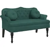 vidaXL Bank met kussens donkergroen 120,5x65x75 cm fluweel