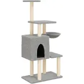 vidaXL Kattenmeubel met sisal krabpalen 131 cm lichtgrijs