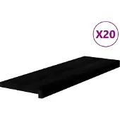 vidaXL Traptreden 20 st 80x30x2 cm massief eikenhout bruin-zwart