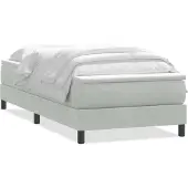 vidaXL Boxspring met matras fluweel lichtgrijs 80x210 cm