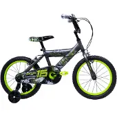 HUFFY Delirium 16 Inch Jongensfiets - Grijs en Groen BMX-stijl Kinderfiets