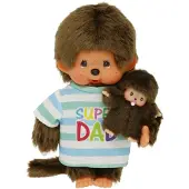 Monchhichi Monchichi Jongen 20cm Super Dad met Bebichichi