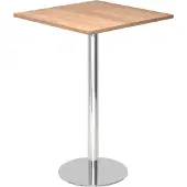 Hjh OFFICE PRO BISTRO H88Q C - Systeem conferentietafel Walnoot 80 x 80 Chroom