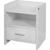 SoBuy Table de Chevet Blanche avec Tiroir et Étagère