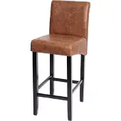 MCW Barkruk -C33, barkruk tegenkruk, hout MVG-gecertificeerd ~ imitatiesuède, donkere poten, stof/textiel