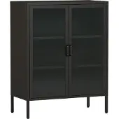 En.casa Vitrinekast Fauske 101,5x80x40 cm zwart