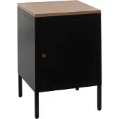 MCW Nachtkastje -L84, nachtkastje ladekast bijzettafel kastje, metaal 63x40x40cm, gemelamineerd ~ zwart