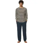 Marc O'Polo Pyjama kort 'Mix & Match' beige / donkerblauw