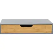 En.casa Wandplank met lade Bokn bamboe 40x24x8 cm grijs []