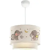 Lux.pro Kinder hanglamp Lurgan E27 wit met olifant motief