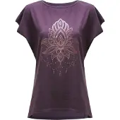 Yogistar Yoga-T-Shirt Batwing „celestial flower“ - berry/copper
