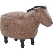 Beliani HORSE - Hocker - Lichtbruin - Kunstleer