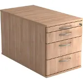 Hjh OFFICE PRO SIGNA TC30 BM - Rolcontainer Hout Walnoot met 3 lades Metalen handgreep