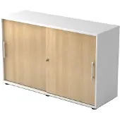 Hjh OFFICE PRO BETA 1752S - Hoogte van de map | 2 OH Wit/Eiken Schuifwandkast Rail handvat (kunststof)
