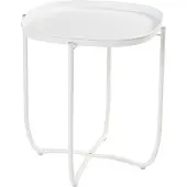 En.casa Tuintafel Sandefjord bijzettafel rond metaal 53x46x46cm wit []