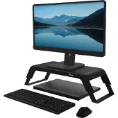 Fellowes Hana LT monitorstandaard, voor 1 monitor tot 22,6 kg, in 3 standen in hoogte verstelbaar, met opbergruimte, B 560 x D 222 x H 102 mm, zwart