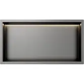 Guido Gusto Gun Metal RVS Inbouwnis 30x60x7cm met RGB verlichting