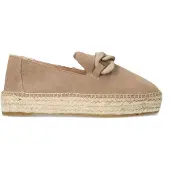Manfield Taupe suède espadrilles met chain | Maat 38