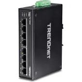 Trendnet TI-PG80 8-poorts Geharde Industriële Gigabit PoE+ DIN-Rail Switch