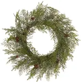 Beliani PANRUN - Kerstkrans - Groen - 70 cm - Synthetisch
