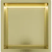 Guido Gusto Mat goud RVS Inbouwnis 30x30x7cm met RGB verlichting