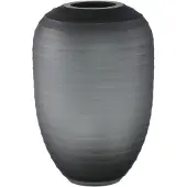 Ptmd Nadah Grey Round Ribbed Glass Vase High S