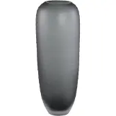 Ptmd Nadah Grey Round Ribbed Glass Vase High L