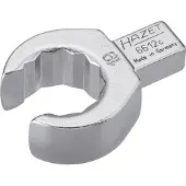 Hazet Insteek-ringsleutel · open 6612C-19 · 9 x 12 mm insteekvierkant massief · Buitentwaalfkant profiel · SW 19 mm