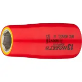 Hazet Dopsleutel · geïsoleerd 900KV-13 · 1/2 inch (12,5 mm) vierkant hol · Buiten-zeskant-tractieprofiel · SW 13 mm