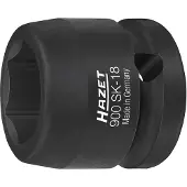 Hazet Krachtdopsleutel 900SK-18 · 1/2 inch (12,5 mm) vierkant hol · Buiten-zeskant-tractieprofiel · SW 18 mm