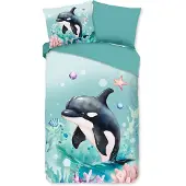 Pure Kinder Dekbedovertrek Microvezel Splash - mint 140x200/220cm