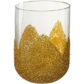 J-Line Kaarshouder strass glas transparant/goud medium