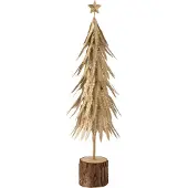 Hortus Kerstboom metaal glitter goud s 16x16x57 cm Jolipa