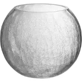J-Line Windlicht bol craquele glas transparant