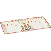 J-Line Bord rechthoekig notenkraker giftbox keramiek wit