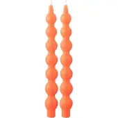 J-Line Doos van 2 kaarsen kalebas fluo rood - 5 uur