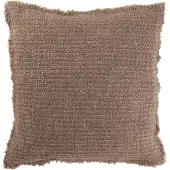 J-Line Cushion frayed edges cotton/polyester taupe