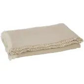 J-Line plaid franjes katoen mousseline donker 130x180x1cm