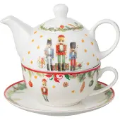 J-Line Theepot notenkraker giftbox keramiek wit