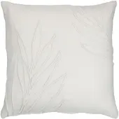 Jline Kussen blad fijn vierkant polyester wit