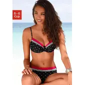 LASCANA Bikinitop 'Monroe' neonroze / zwart / wit