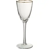 Jline Wijnglas witte wijn gouden rand glas transparant/goud