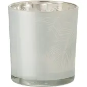 J-Line Theelichthouder blad glas wit small