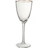Jline Wijnglas rode wijn gouden rand glas transparant/goud