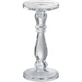 Hortus Kandelaar/kaarshouder leti glas transparant m 13x13x27,5 cm Jolipa