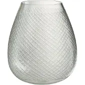 J-Line Vase checkered glass transparent large