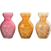 J-Line Vaas geruit glas mix assortiment van 3