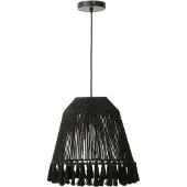 J-Line Hanglamp Jute Zwart Small Celia